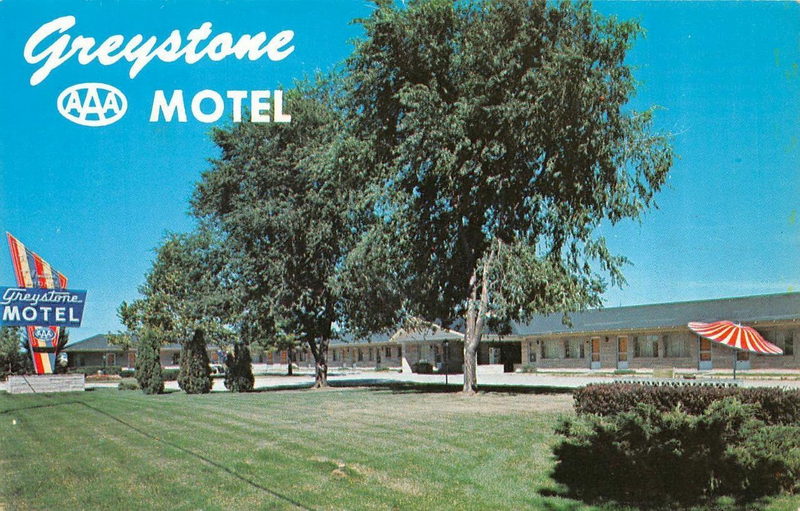 Greystone Motel - Old Postcard (newer photo)